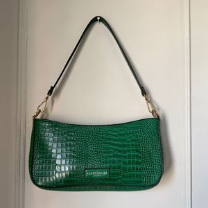 Accessorize London  Green Croc Pattern Handbag