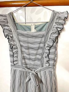 black and white striped jumpsuit