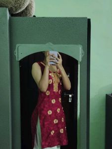 Maroon Embroidered Kurti