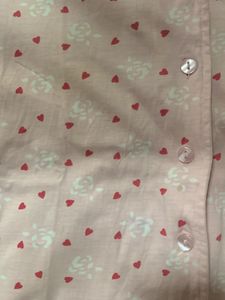 Clovia Heart Print Bight Auit With Full Lower