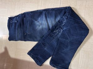 Blue Distress Mid Rise Jeans