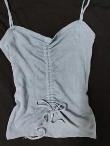 Drawstring Ruched Crop Top