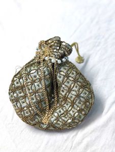 Sequin Beaded Drawstring Pouch