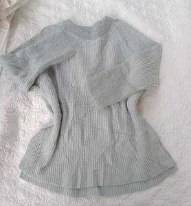 Y2k Blue Round Neck Sweatshirt