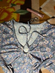 Floral Long Sleeve Crop Top