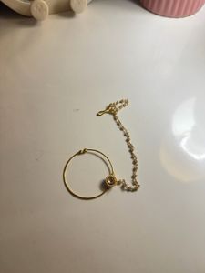 Gold Nose Ring with Chain