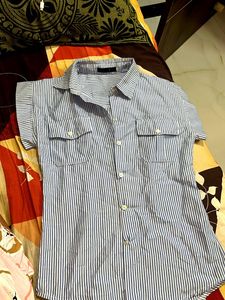 Blue Checked Shirt For Office Wear
