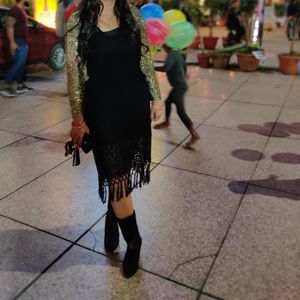 Sequin Front Open Jacket/Shrug