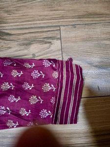 Elegant Maroon Floral Print Kurta Set