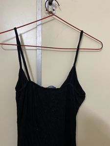 Women Black V Neck Dress