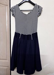 Striped Fit & Flare Dress