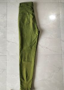 High Waist Green Jeans