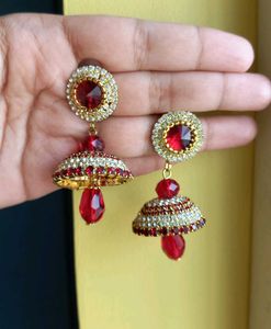 Stone Anti Tarnish Jhumkas