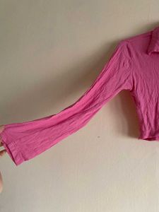 Pink Long Sleeve croptop