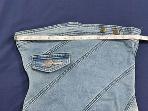 sleeveless denim mini dress