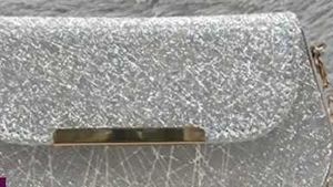Silver Glitter Clutch