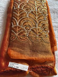 Orange Bitz Almond saree