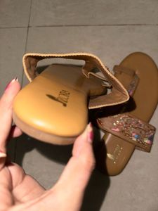 ZORA Embroidered Sandals Never Wore