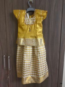 Onam Set Pattu Pavadai For 4 Yrs
