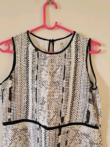 Elegant White Print Midi Dress