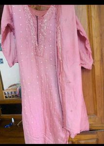 Pink Embroidered Kurta Set