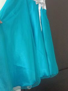 White And Blue Cinderella Dress Stitched