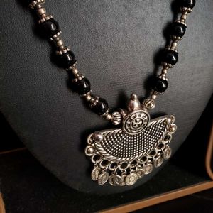 Beaded Silver Necklace