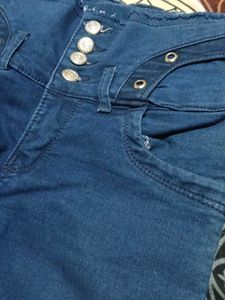 High-Waisted Denim Jeans