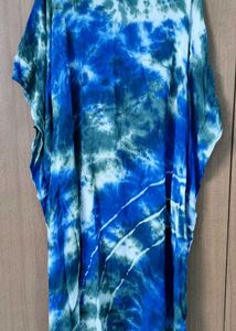 Never Used Maaesa Blue Green Tie Dye KAFTAN Dress