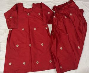 Red Embroidered Salwar Kameez Suit
