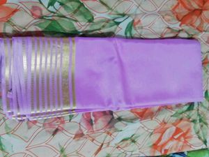 Unused Lavender Crepe Silk Saree
