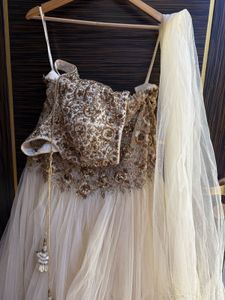 Fishcut Lehanga With Blouse And Frill Dupatta