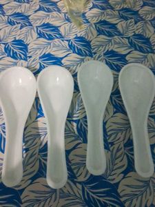 Three Ceramic Laopala Brand Bowl And 4 Spoon