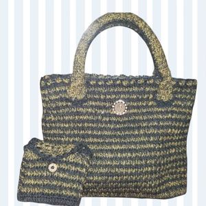 Crochet Handbag And Coinpurse