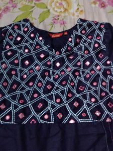 Elegant Navy Blue Kurta with Pant