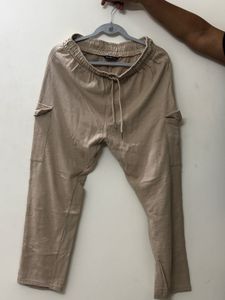 Beige Casual Joggers From Zudio Size:L