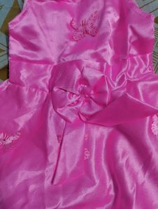 Baby Satin Dress With Fur Coat