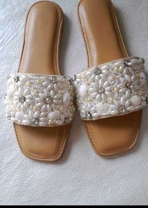 2 Sandal Set Pearl &amp; Shell Embellished