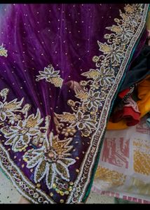 Double Net Hand Work Saree