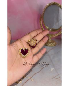 Resin Rose Heart Pendant Necklaces