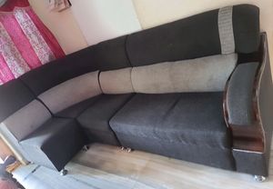 L-Shaped Sofa With 2 Cushions