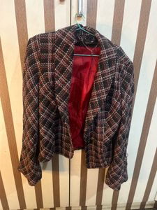 Tweed Plaid Blazer