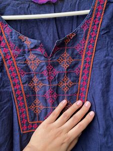 Beautiful 😍 Embroidered Blue Kurta 🤍
