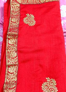 Red Embroidered Saree