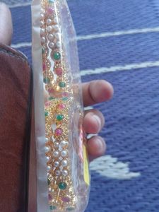 Gold Plated moti  Bangles