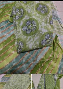 Green Printed Kurta Set