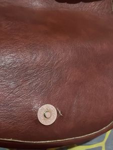 Stylish Brown Backpack Button Damaged