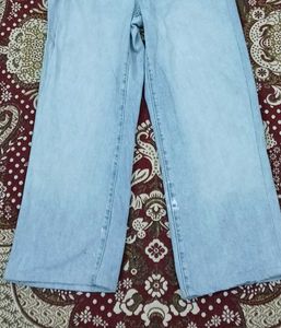Wide Leg Light Wash Denim Jeans