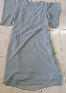 flutter sleeves grey Dress