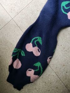 Cherry Pattern Knit Sweater